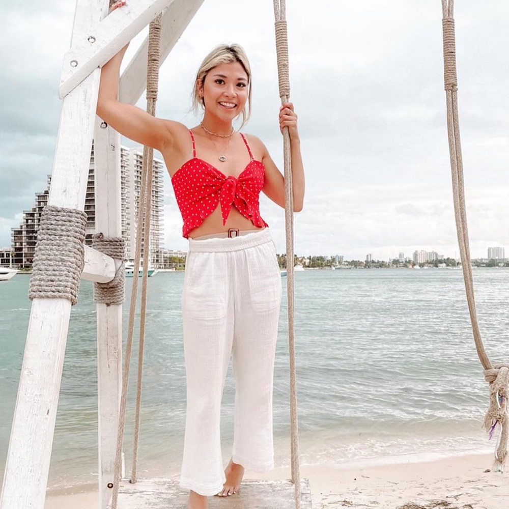 Tie cropped top from REVOLVE